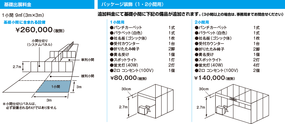 基礎出展料金 / パッケージ装飾